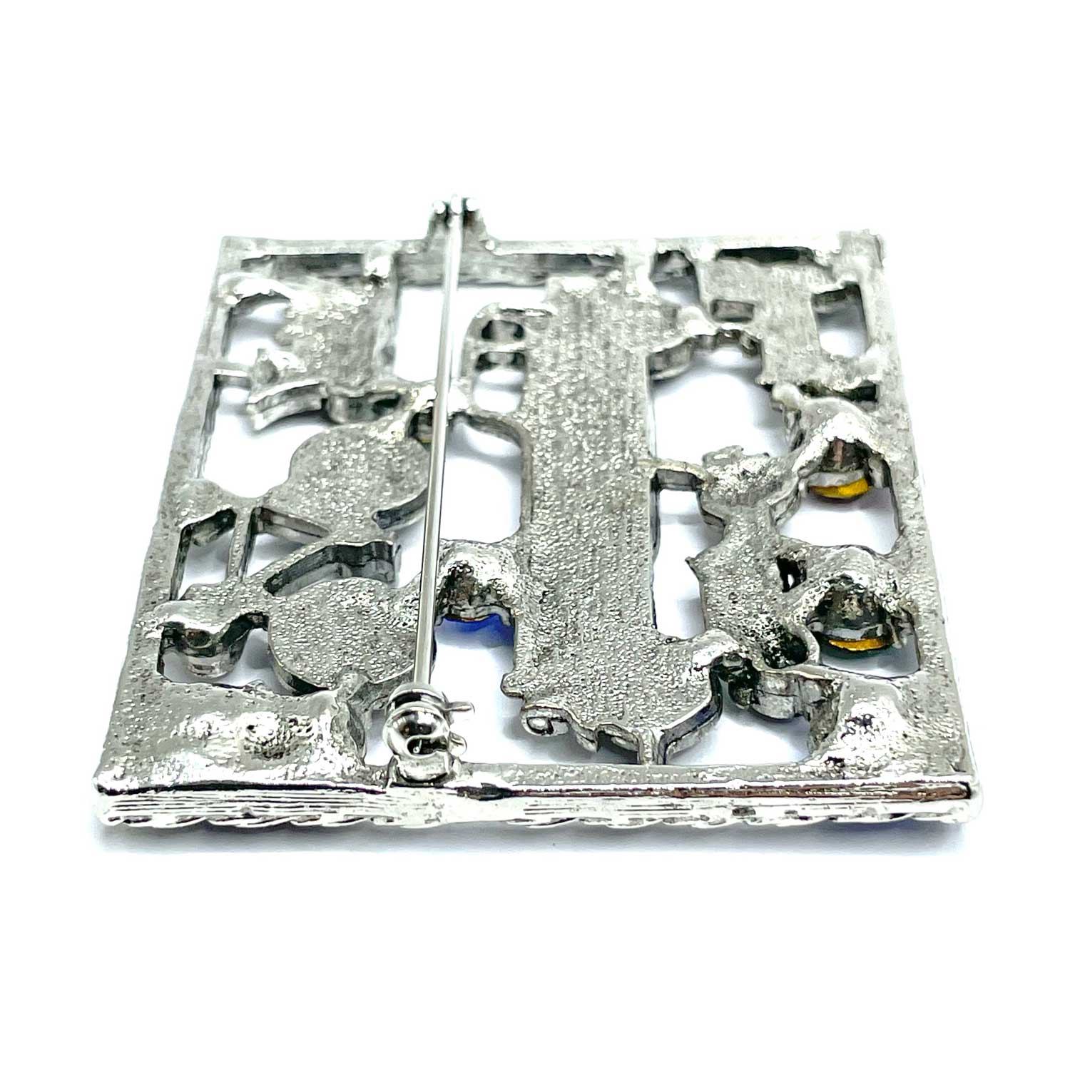1980s Transportation themed rhinestone brooch
