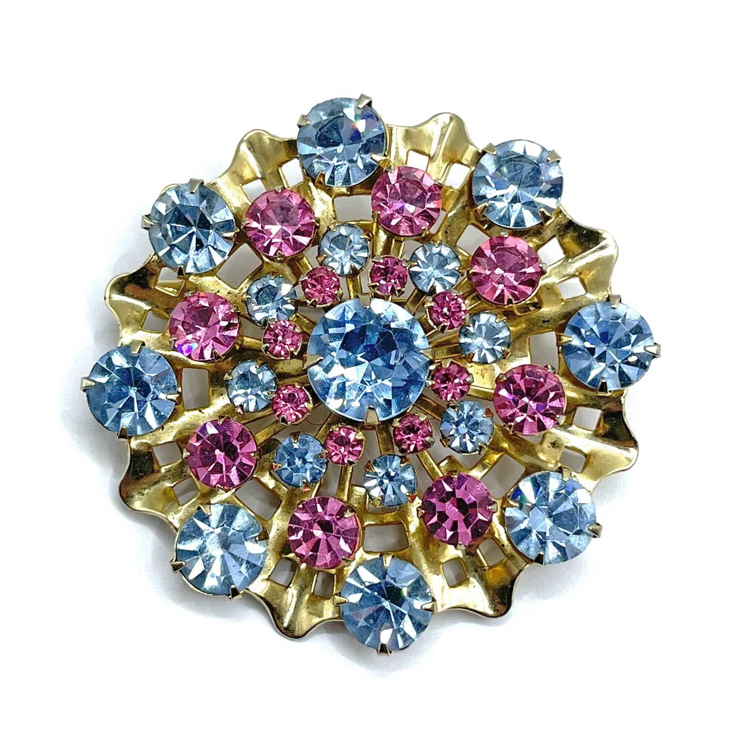 Rhinestone snowflake brooch