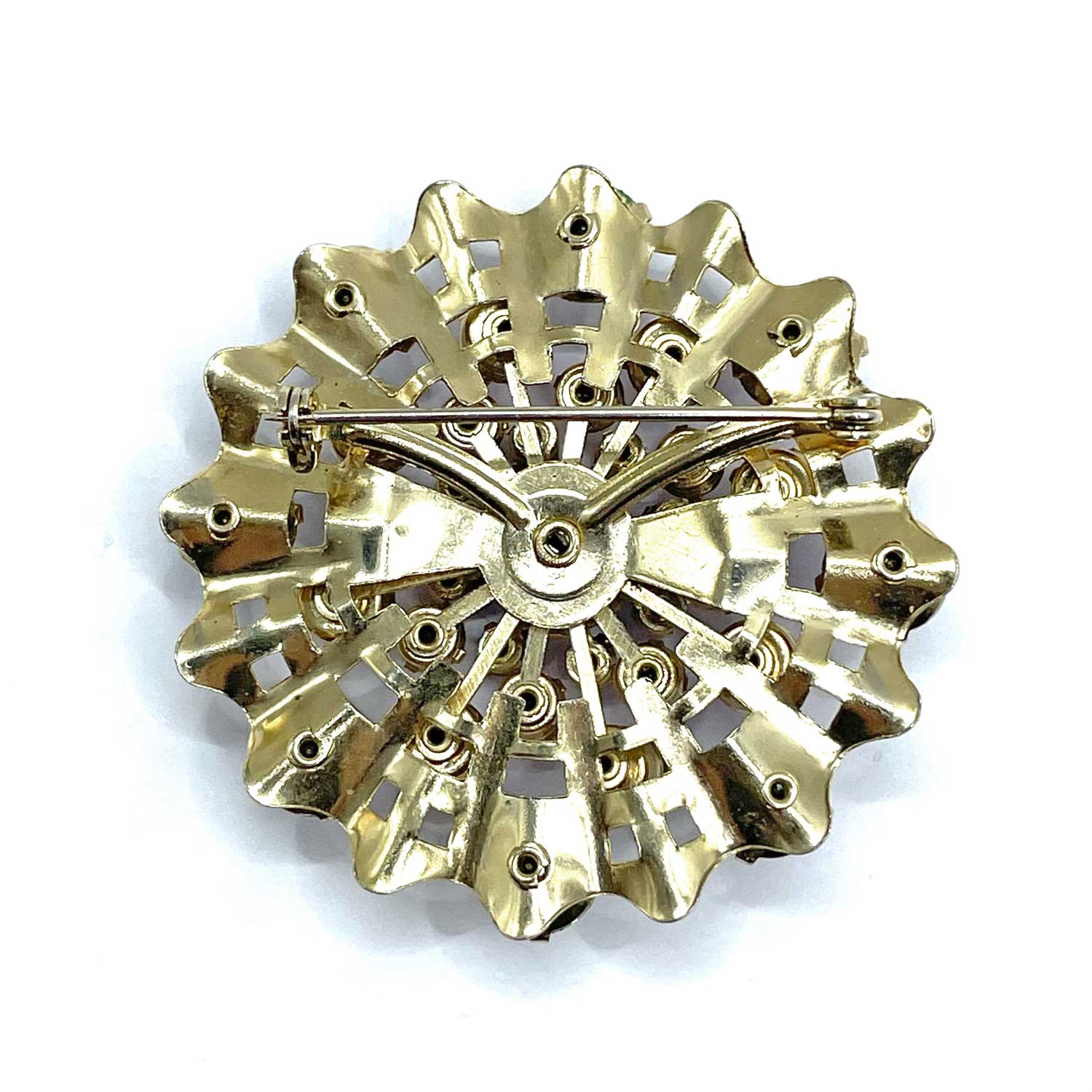 Rhinestone snowflake brooch