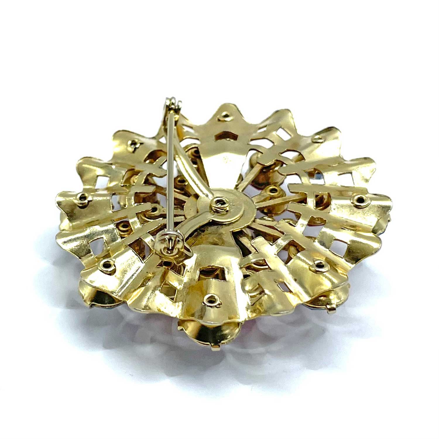 Rhinestone snowflake brooch