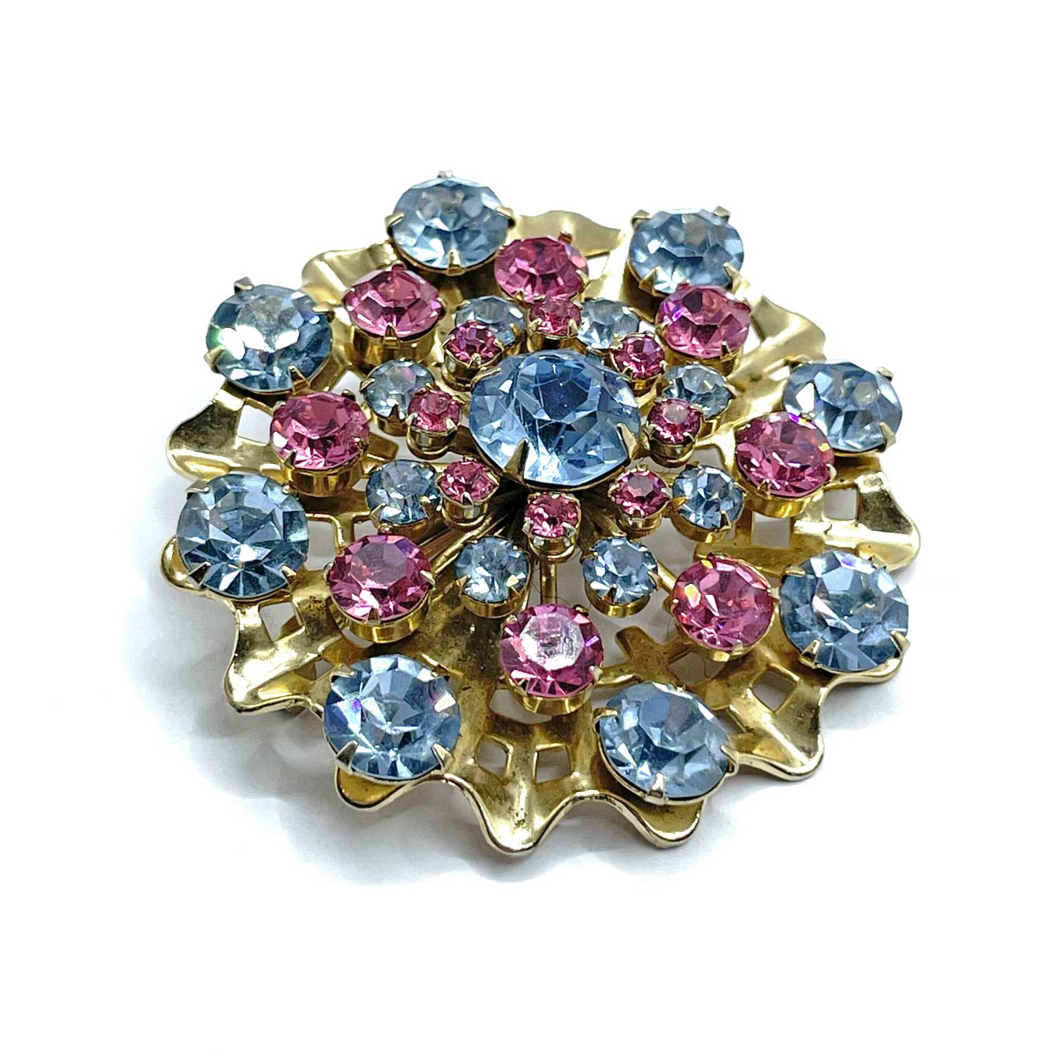 Rhinestone snowflake brooch