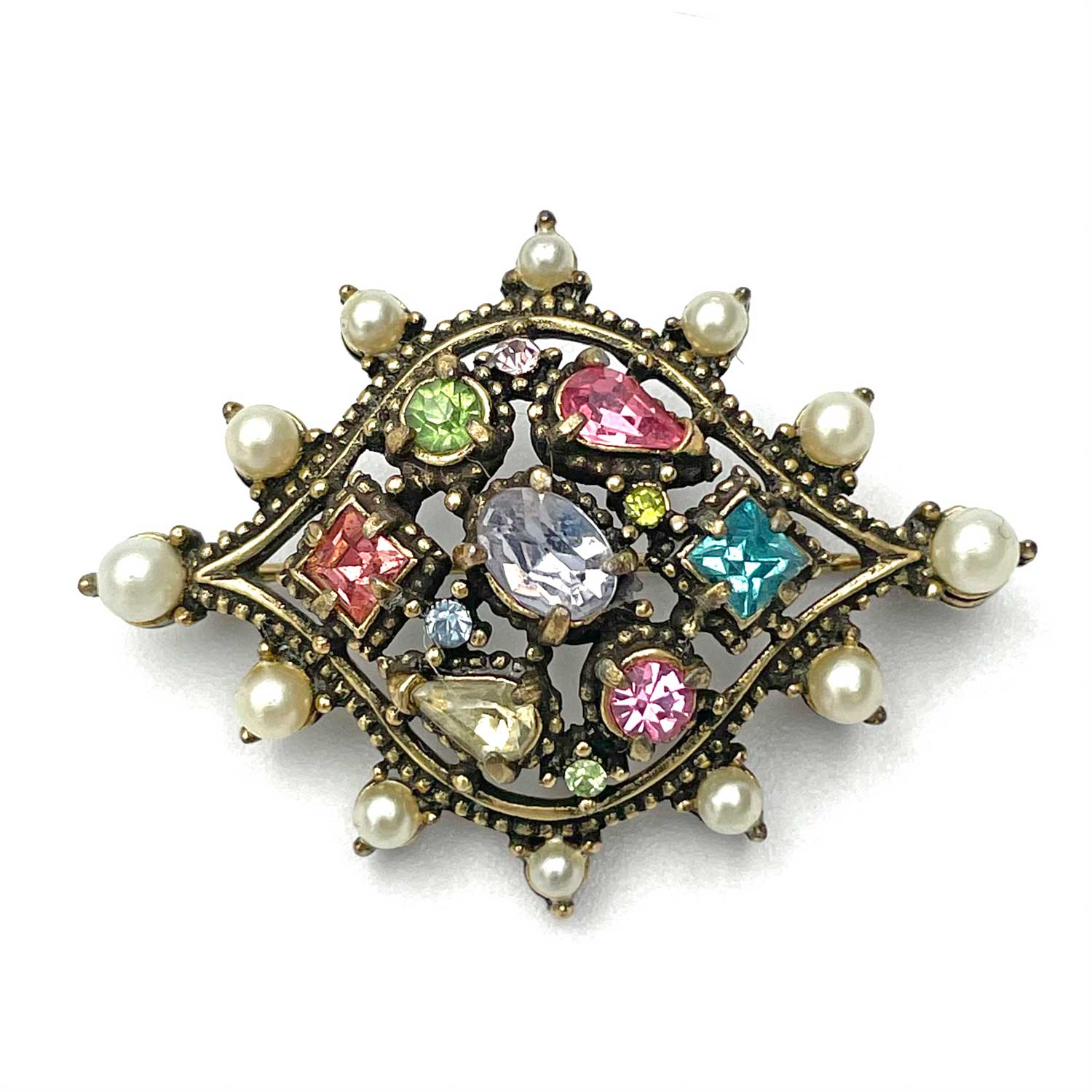 Hollycraft Rhinestone collar pin set