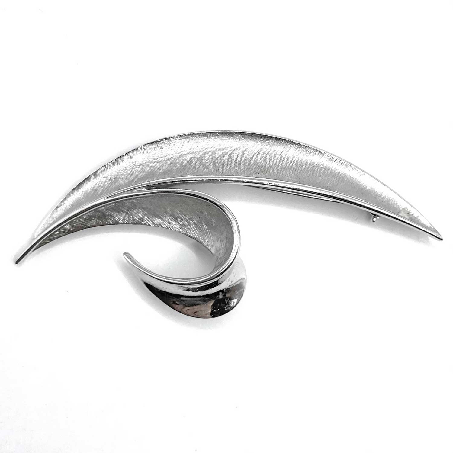 1950s silver Trifari leaf brooch