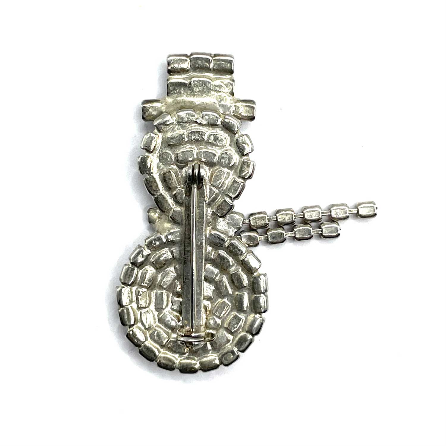 Rhinestone Snowman Brooch