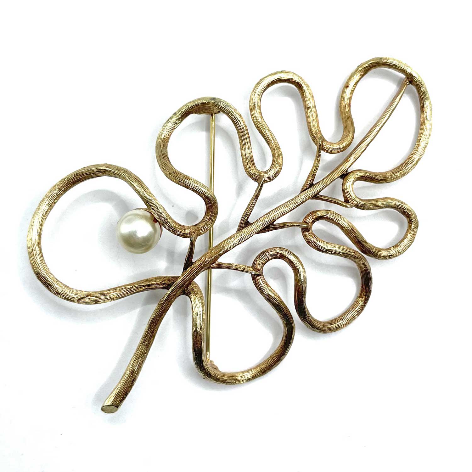 Oak Leaf Pearl Brooch
