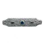 Art Deco filigree bar pin brooch