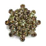 Amber rhinestone snowflake brooch