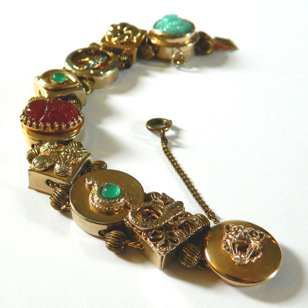 Vintage slide charm bracelet