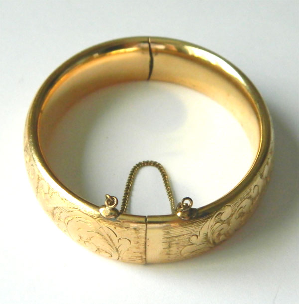 Antique gold filled bangle bracelet