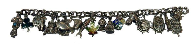 vintage sterling silver charm bracelet