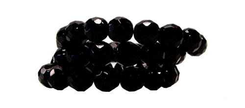 Vintage black glass beaded bracelet