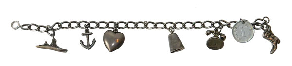 Sterling silver World War 2 charm bracelet