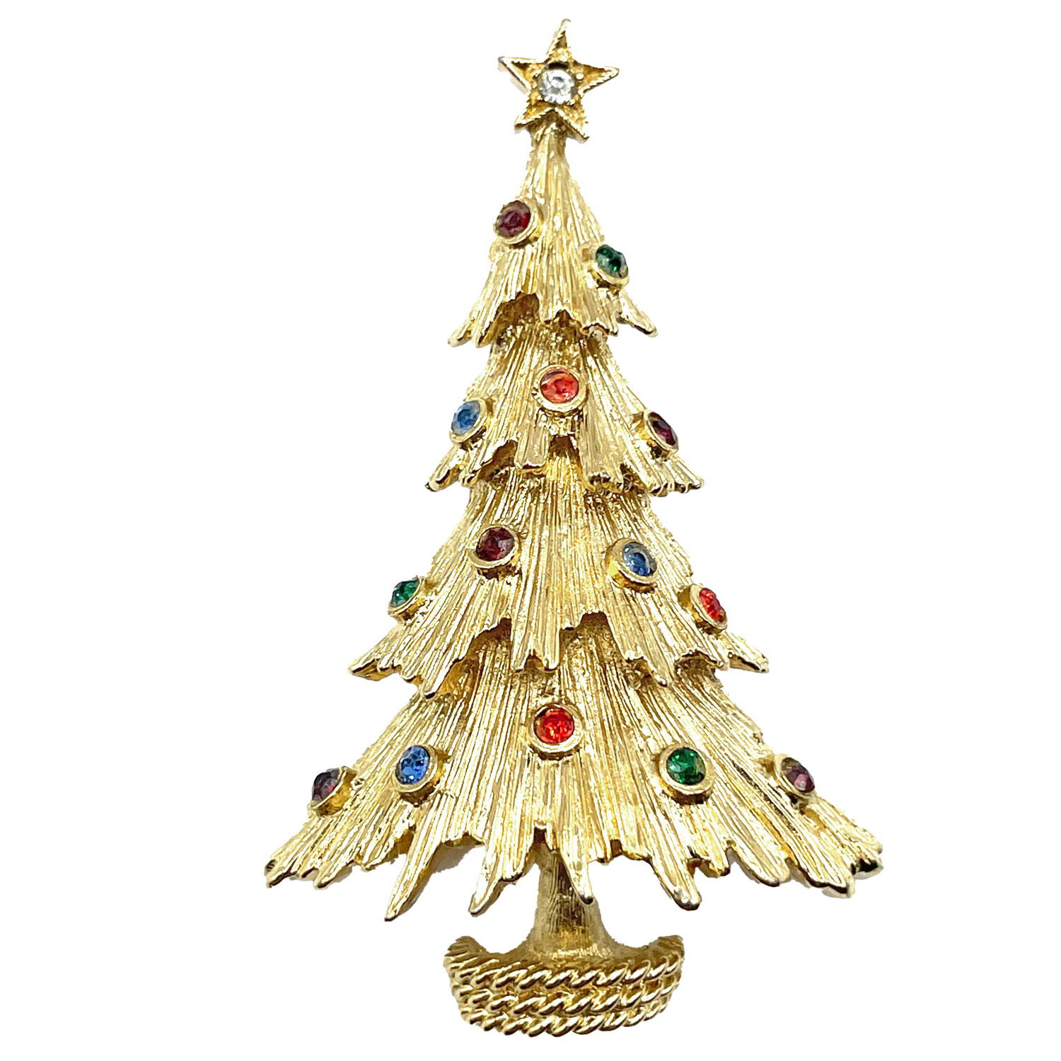 Monet Christmas Tree Brooch