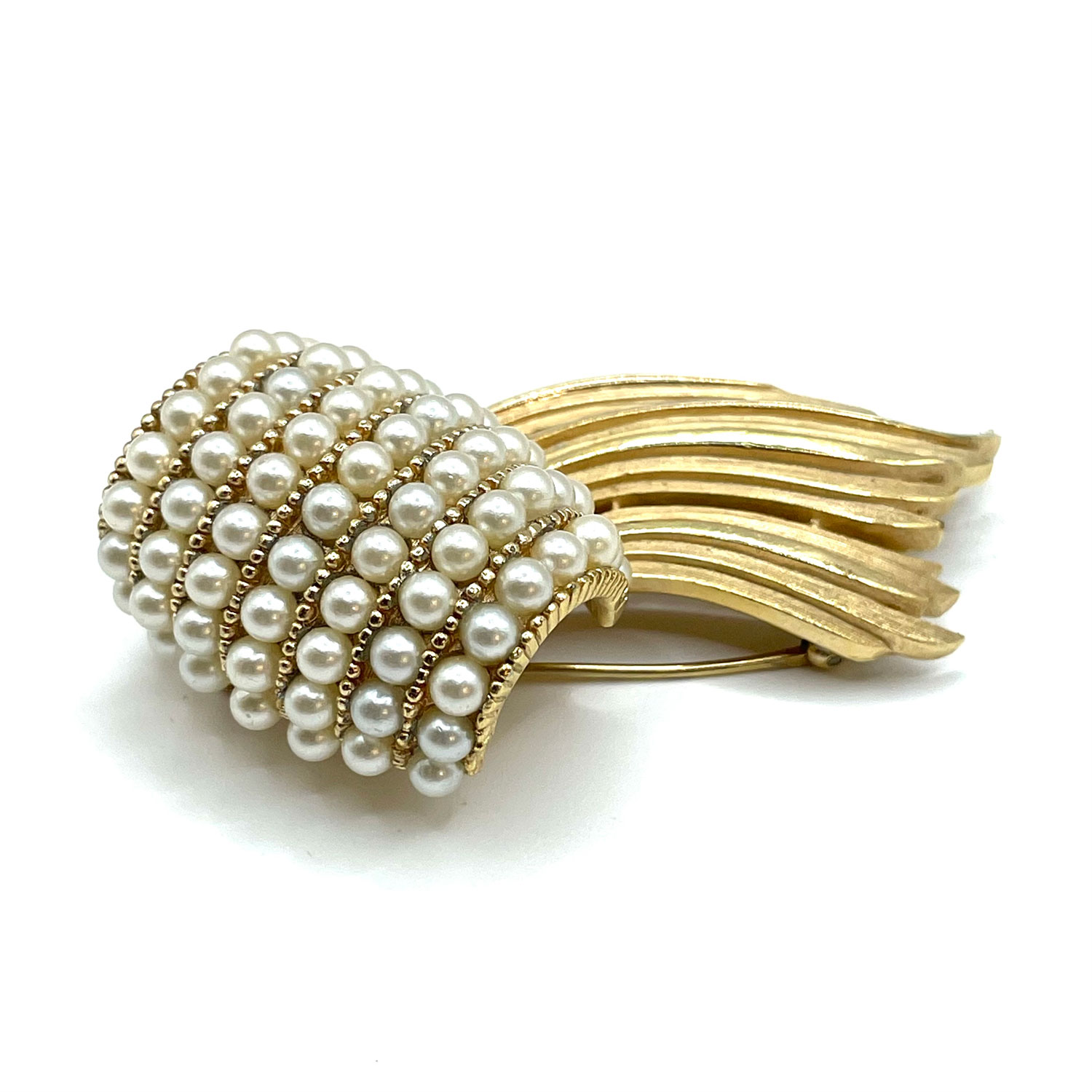 Trifari pearl brooch