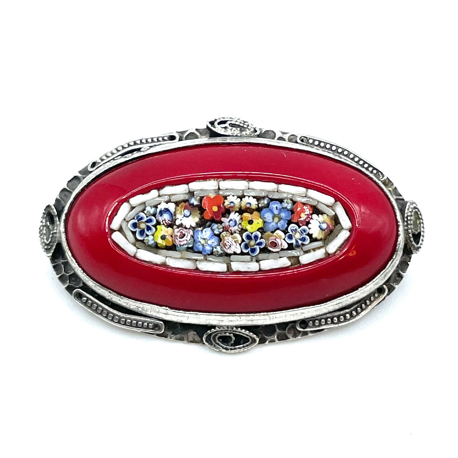 Italian micro mosaic brooch