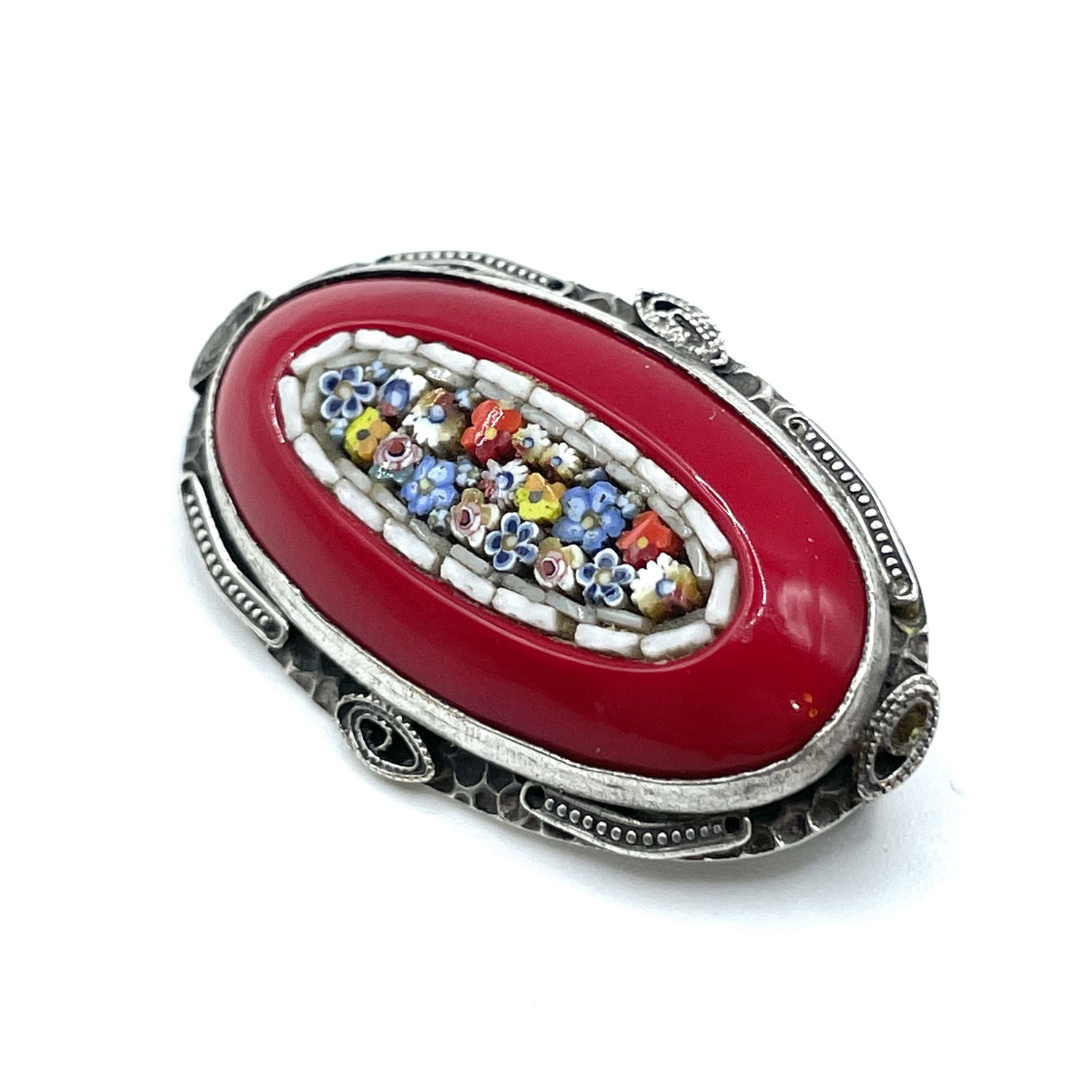 Italian micro mosaic brooch