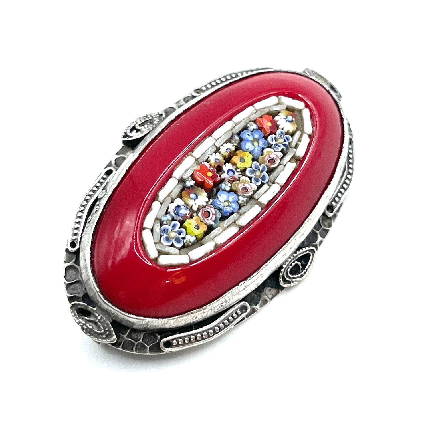 Italian micro mosaic brooch