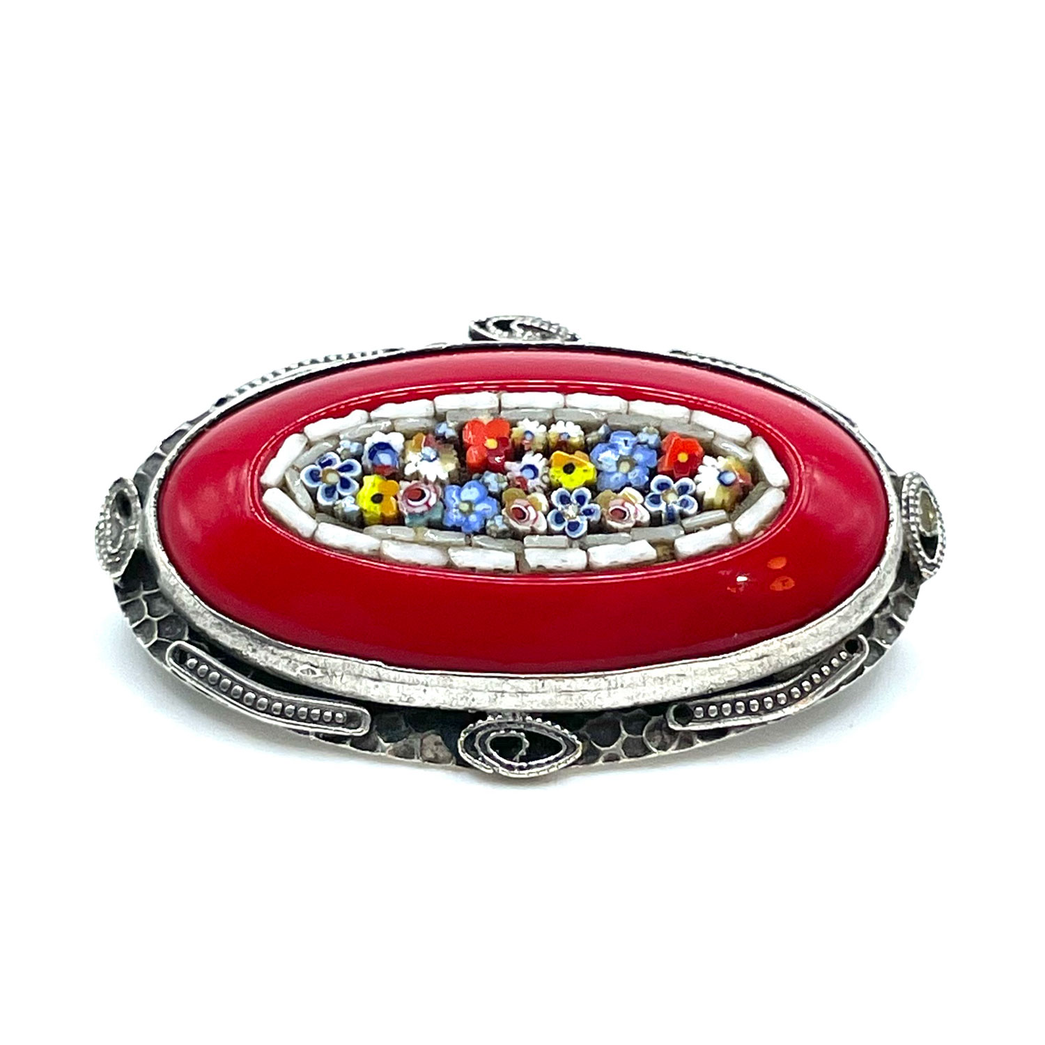 Italian micro mosaic brooch