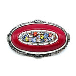 Sterling micro mosaic brooch