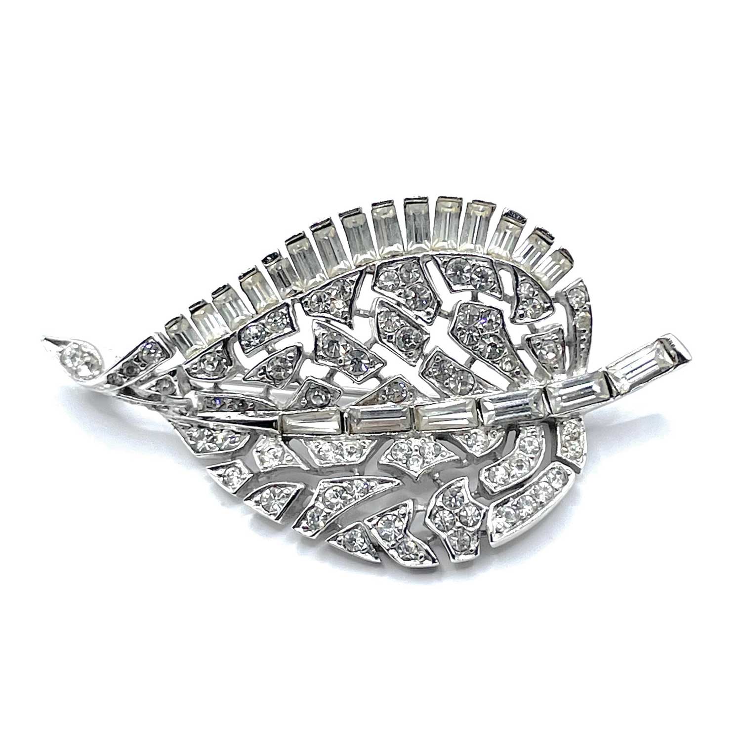 1950s Marcel Boucher sterling rhinestone brooch