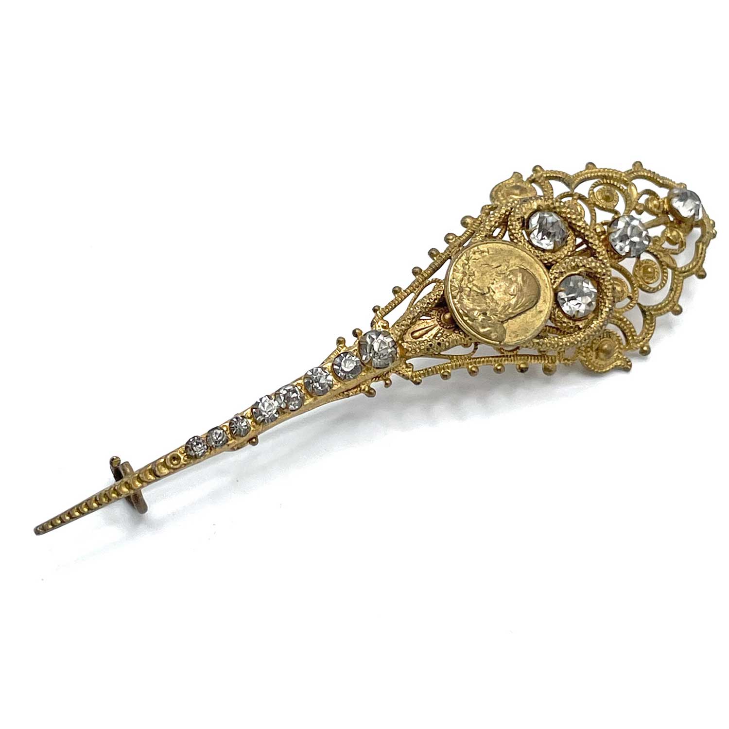 Victorian ormolu brooch
