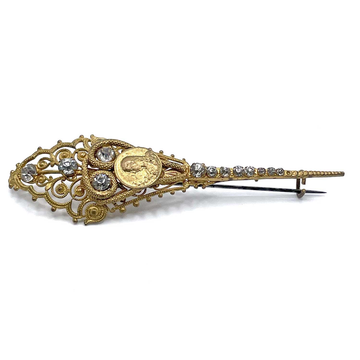 Victorian ormolu brooch