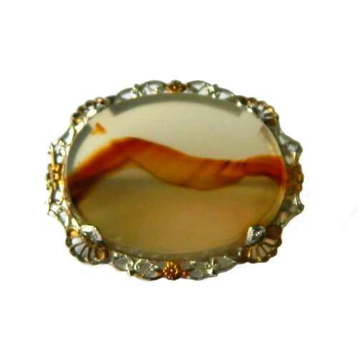 Agate brooch in sterling mounting