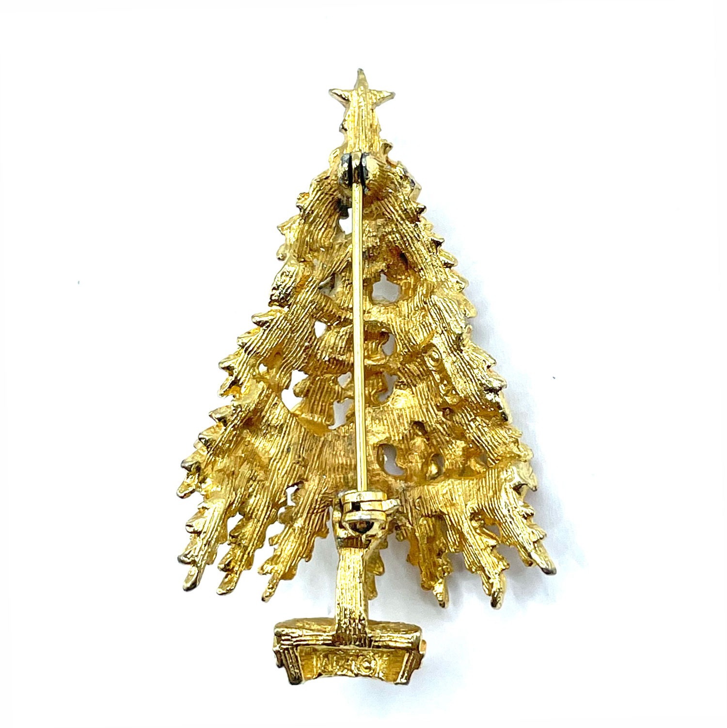 Rhinestone Christmas Tree Brooch