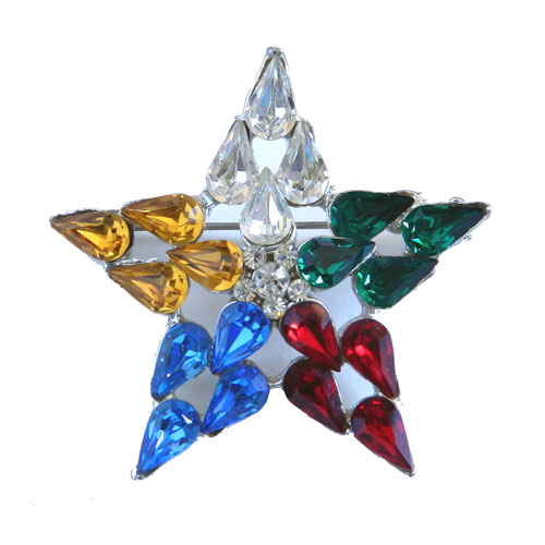 Rhinestone Eastern Star brooch