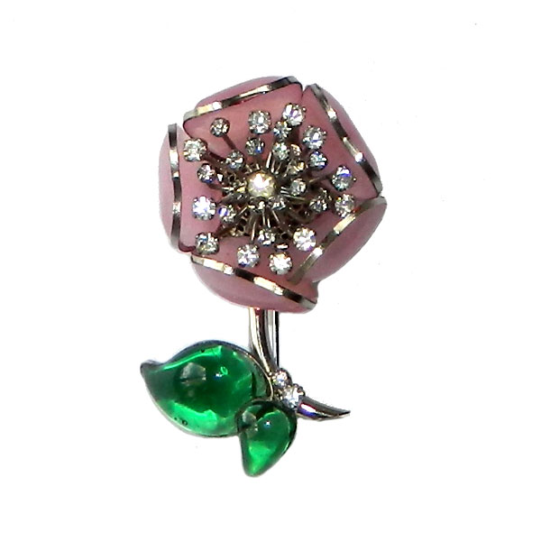 Maison Gripoix poured glass flower brooch