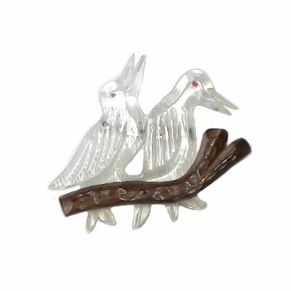 1940s lucite bird brooch