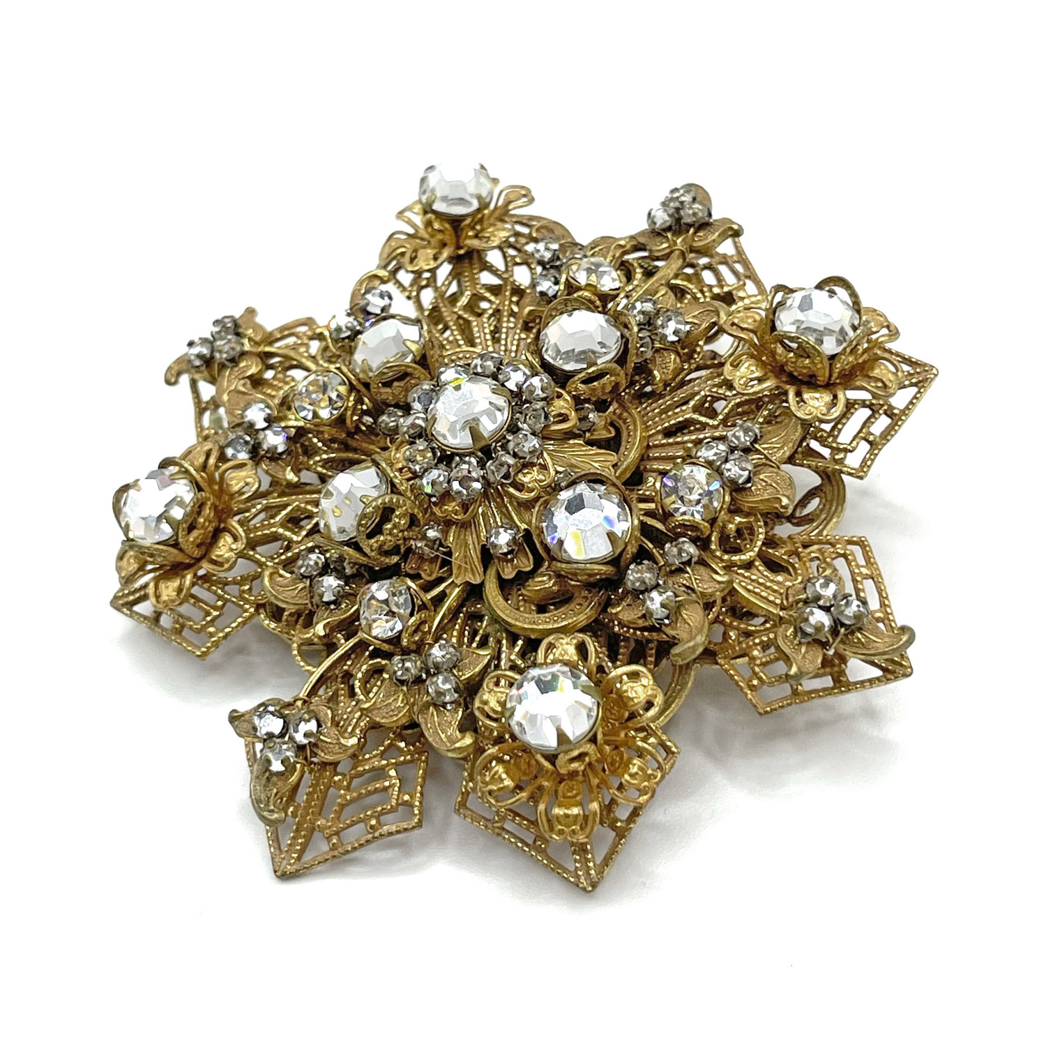 Stanley Hagler rhinestone brooch