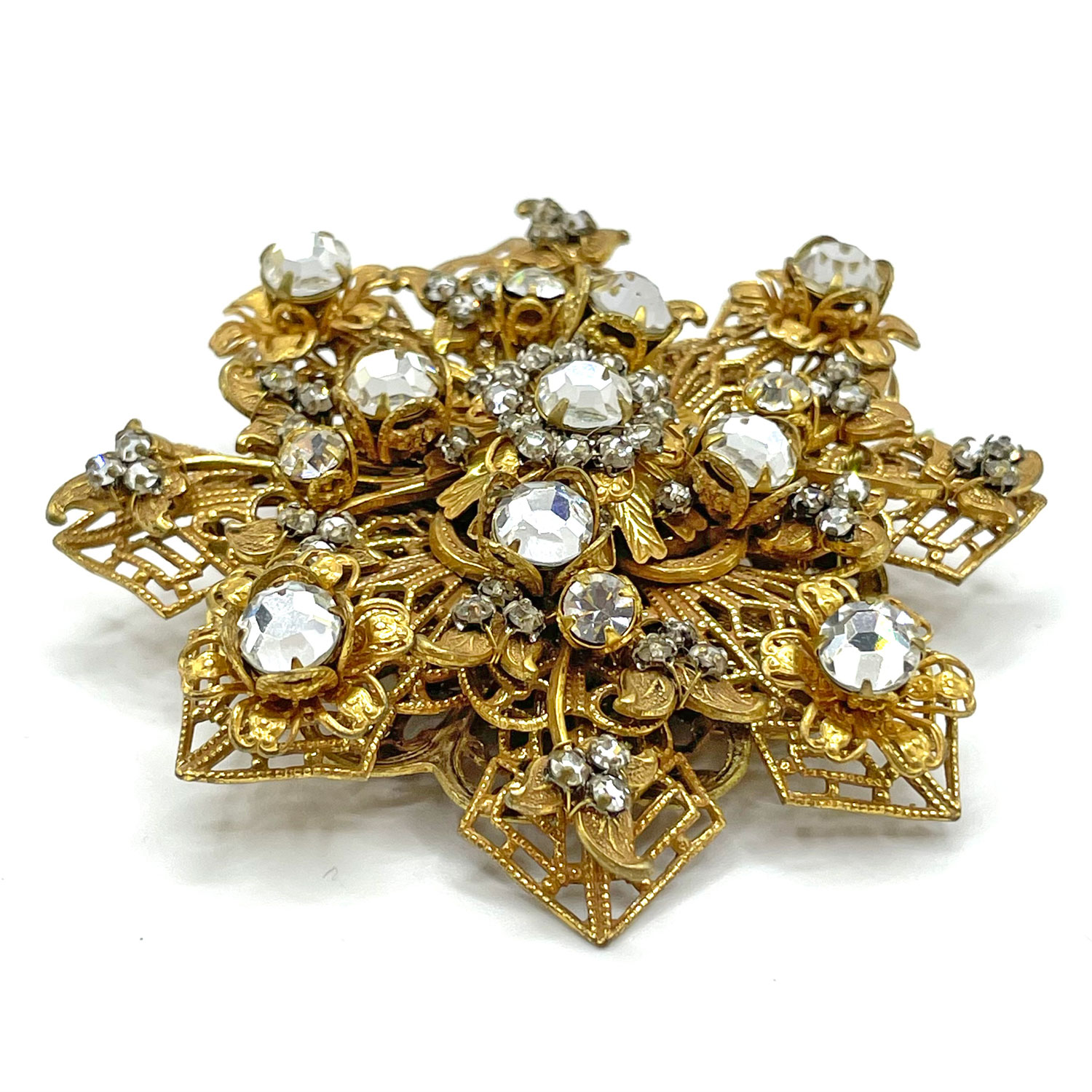 Stanley Hagler rhinestone brooch