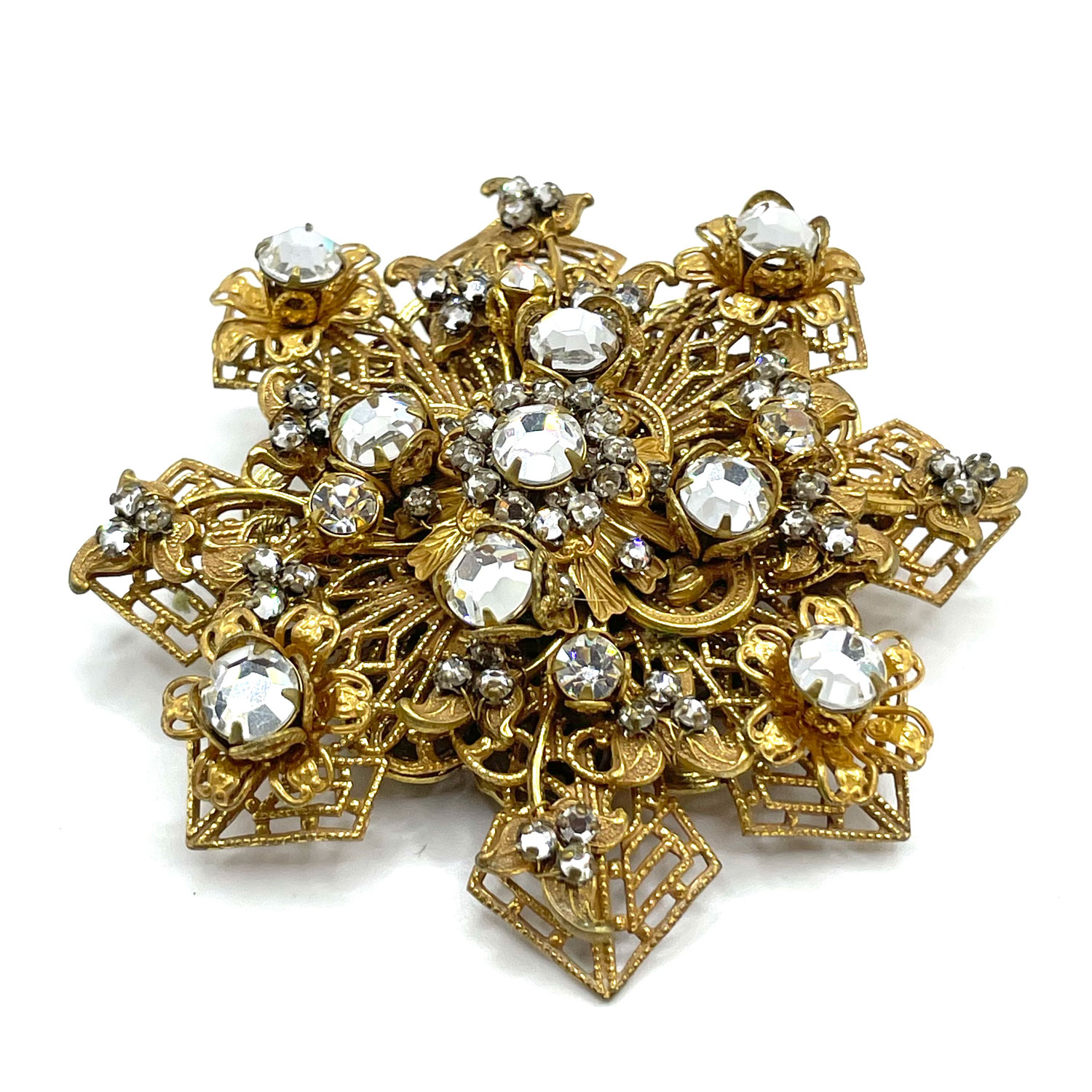 Stanley Hagler rhinestone brooch