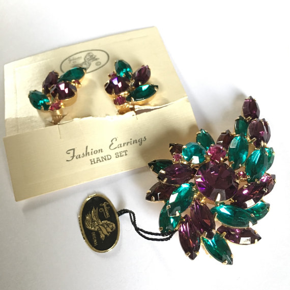 Juliana brooch and earring set