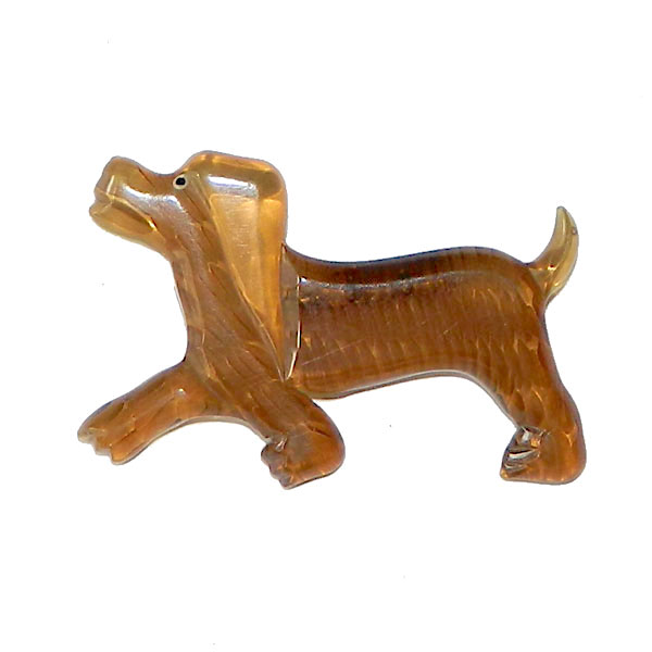 1940's lucite dog brooch