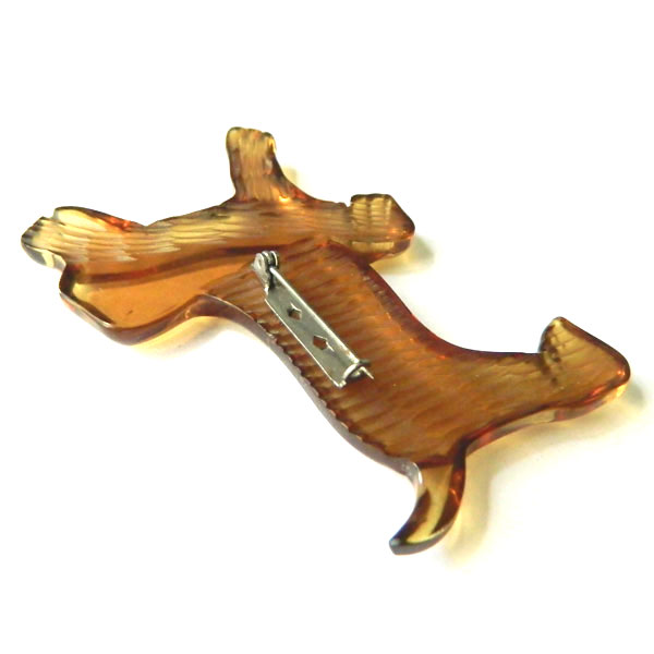 1940's lucite dog brooch