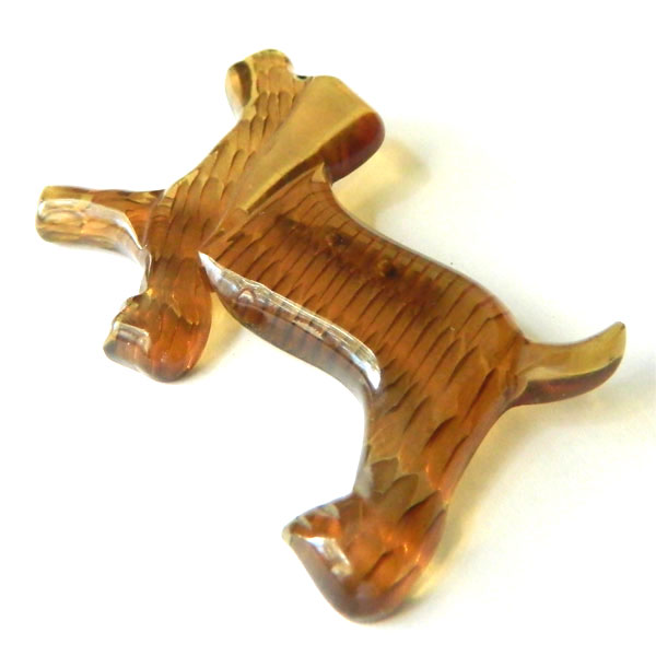 1940's lucite dog brooch