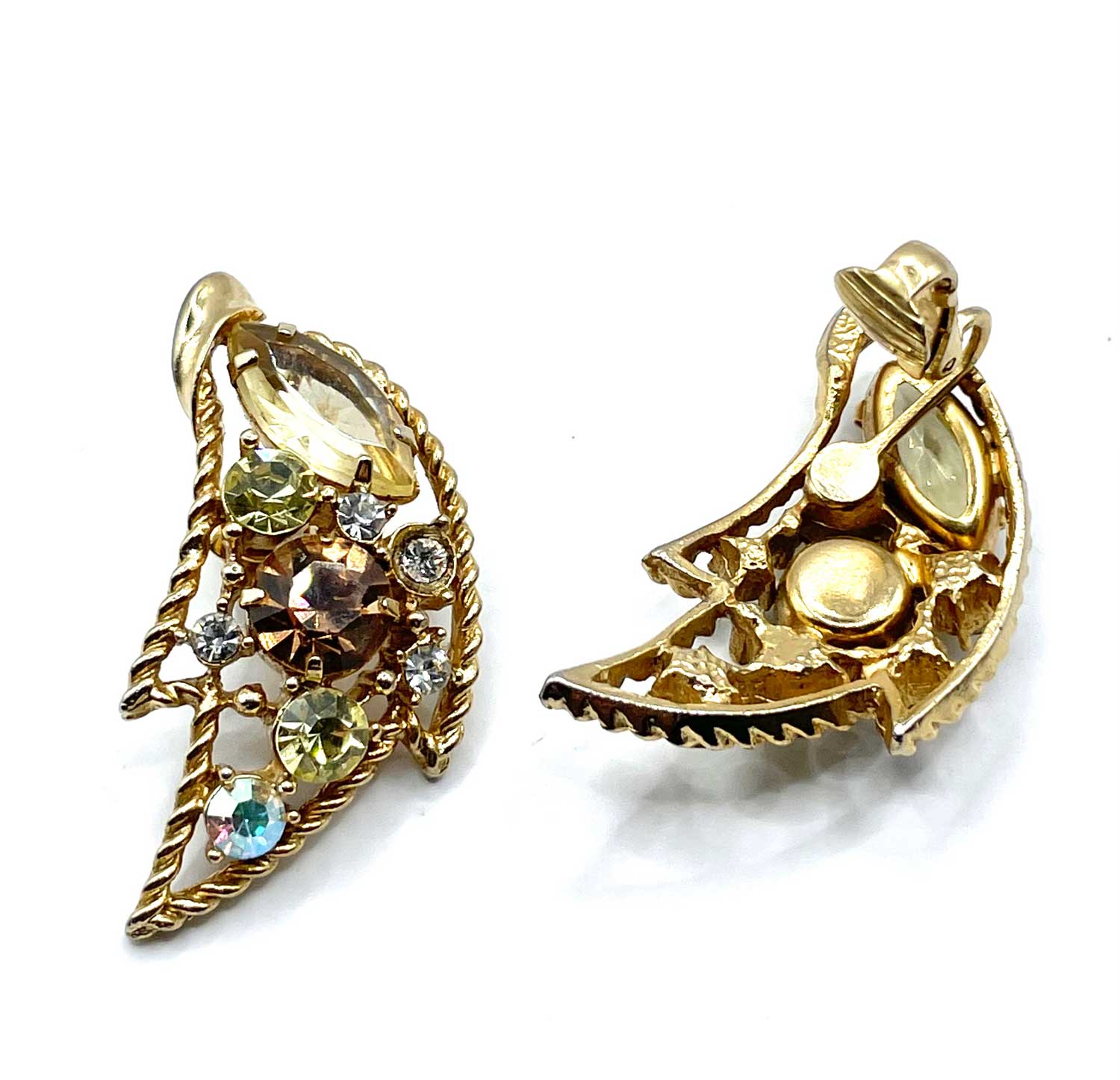 Emmons rhinestone brooch and earring set