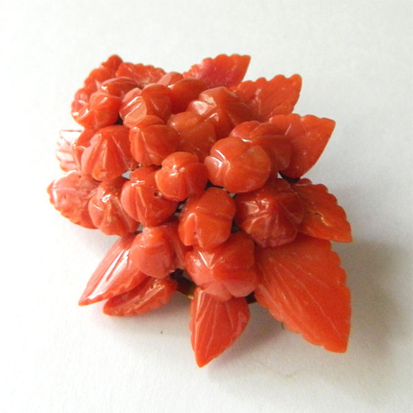 Victorian coral brooch