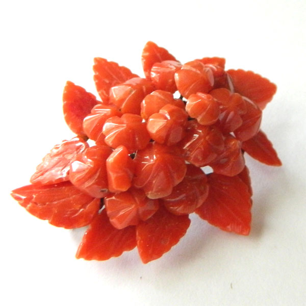 Victorian coral brooch