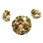 Juliana rhinestone brooch and earring set