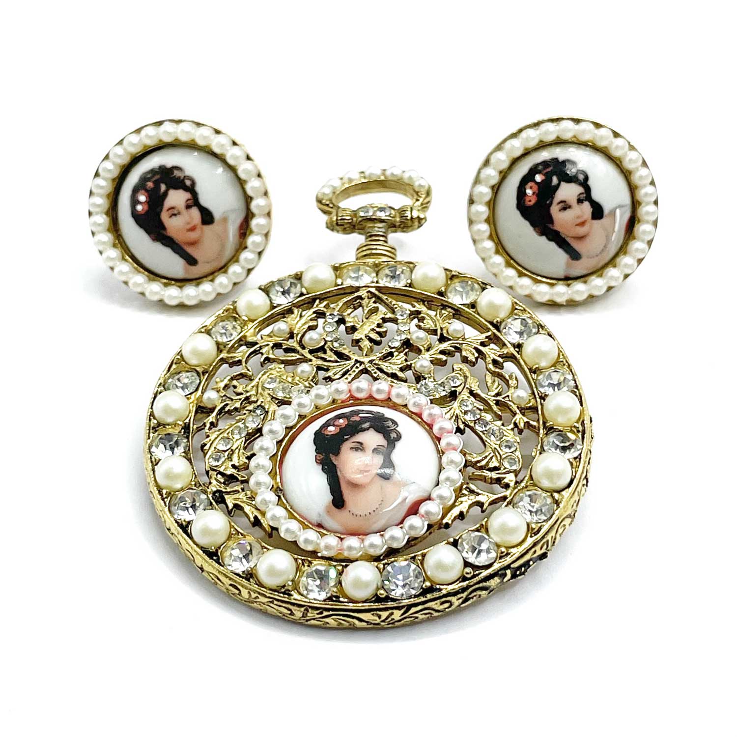 B.S.K. brooch and earring set
