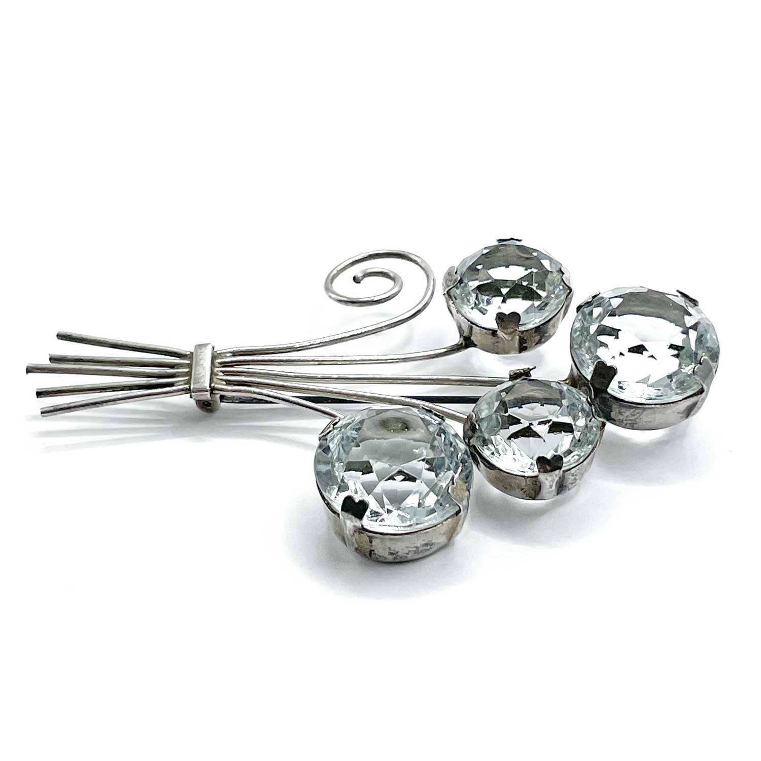 Sterling silver brooch and earring set