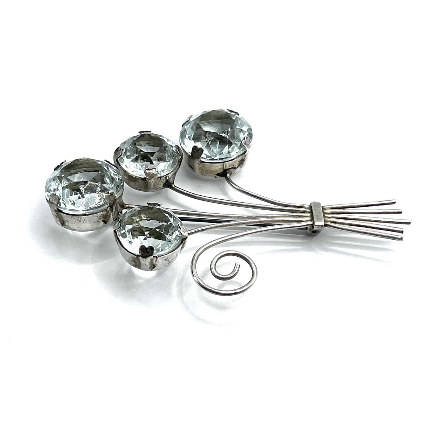 Sterling silver brooch and earring set