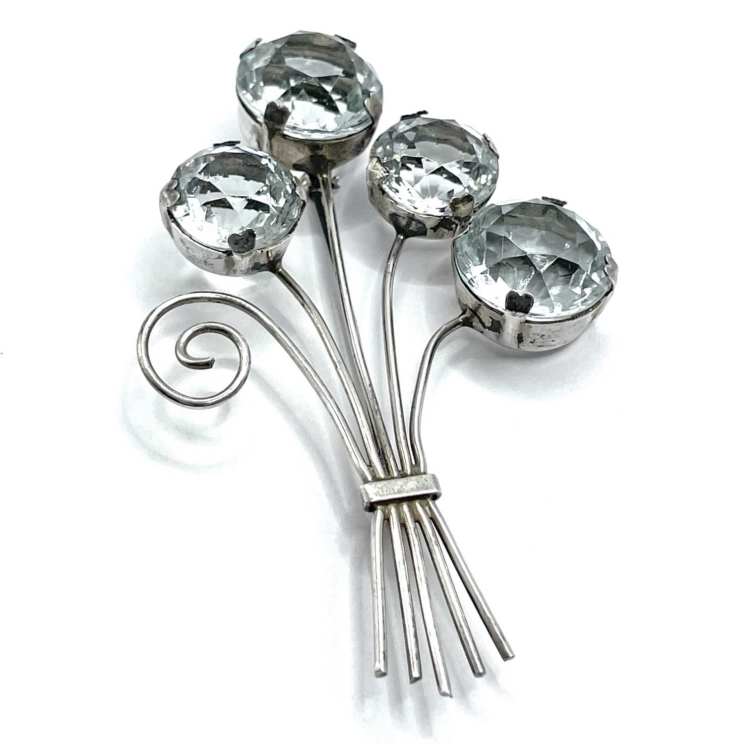 Sterling silver brooch and earring set