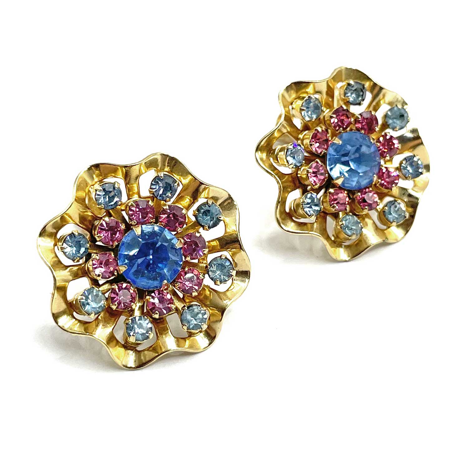 Rhinestone snowflake brooch and earring set