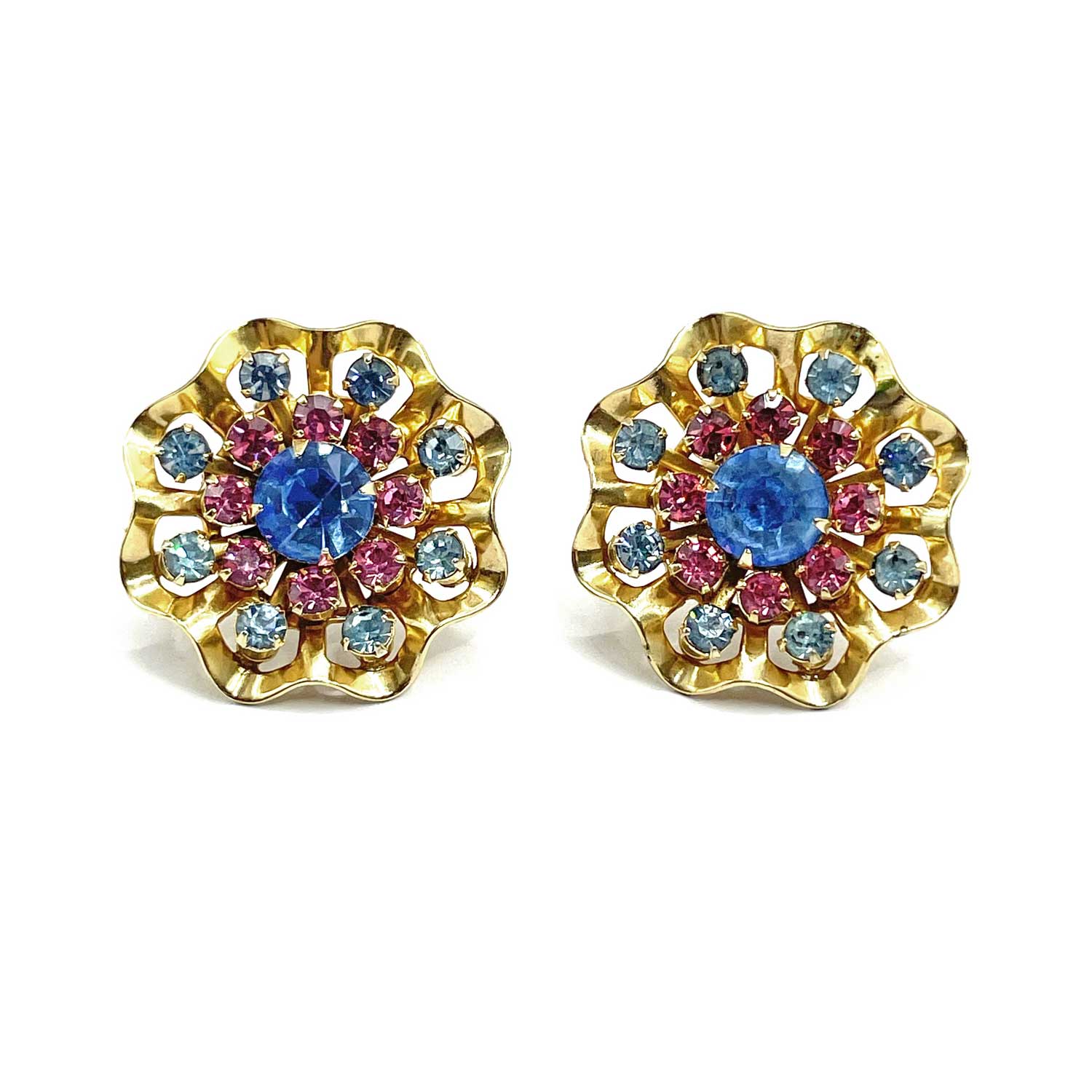 Rhinestone snowflake brooch and earring set