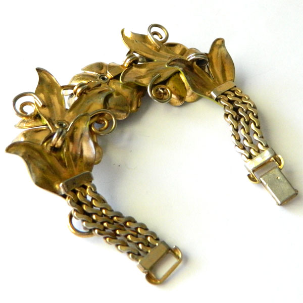 1940's enameled floral bracelet