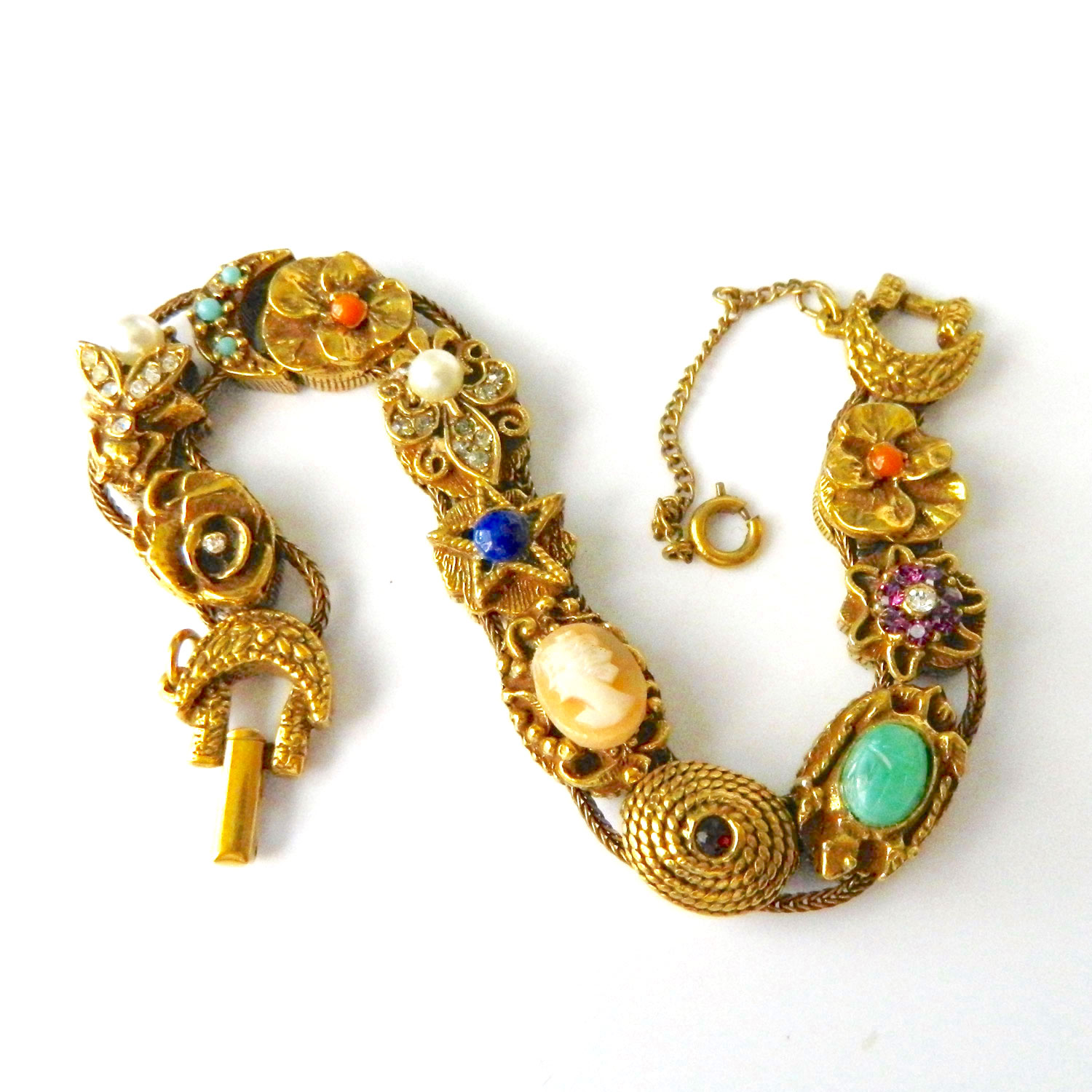 Goldette slide charm bracelet